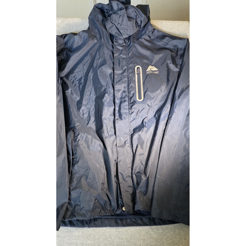 Ozark Trail Mens Navy Blue Hooded Rain Jacket Mesh Lined Size M/L 38-44